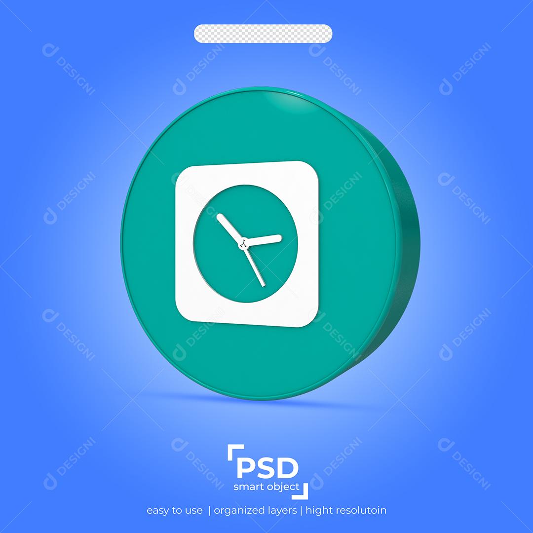 Relógio 3D Elemento Para Composição PSD