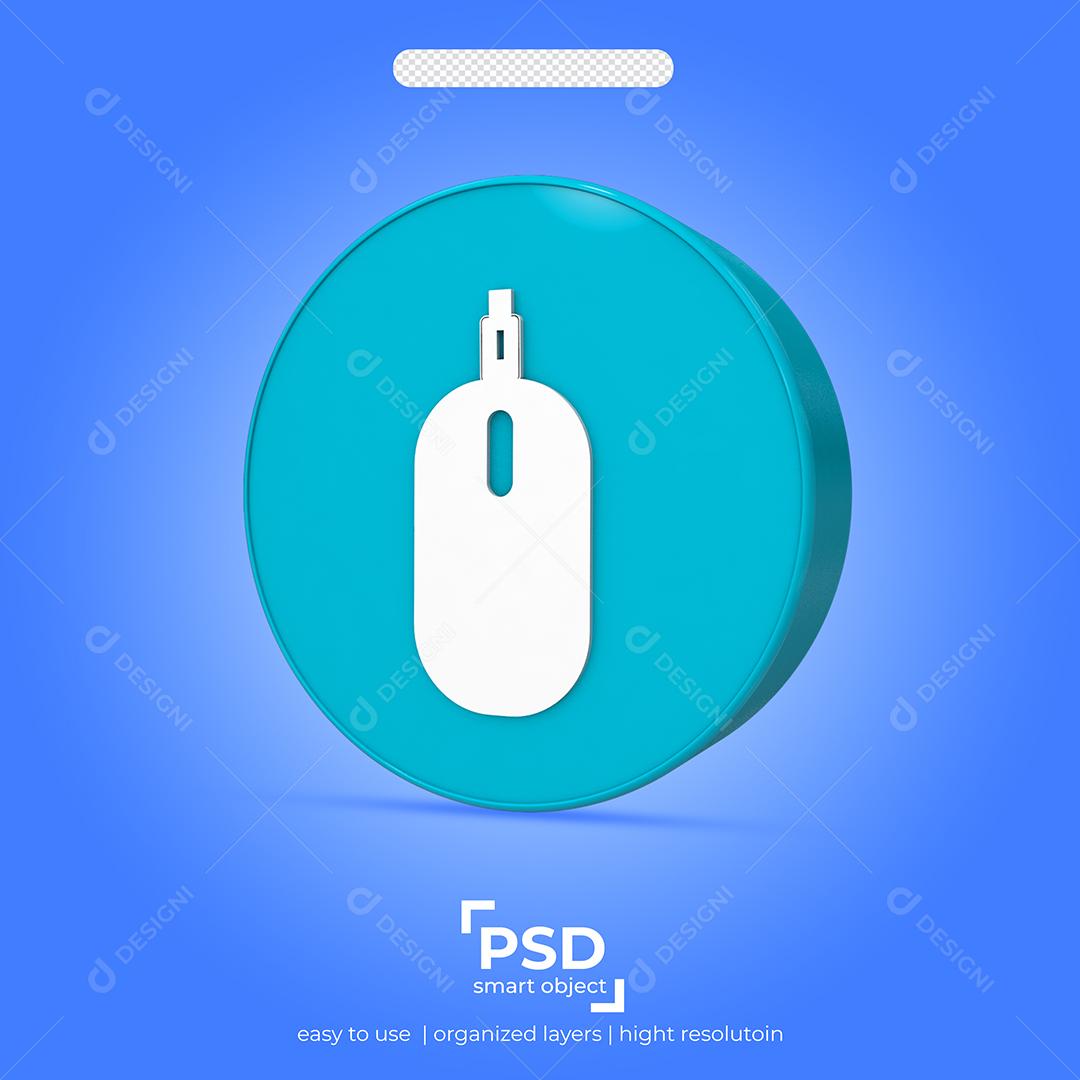 Mouse 3D Elemento para Composição PSD