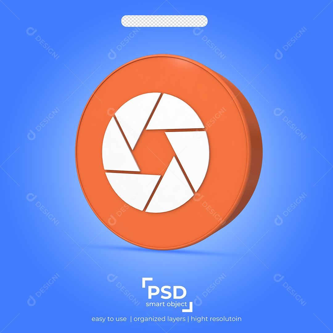 Camera Shutter Elemento 3D para Composição PSD