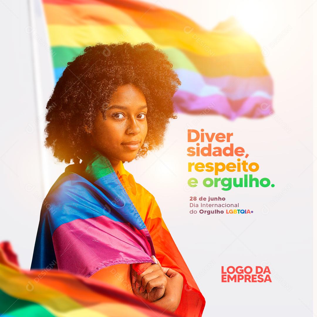 Social Media Dia do Orgulho LGBT Diversidade Respeito PSD Editável