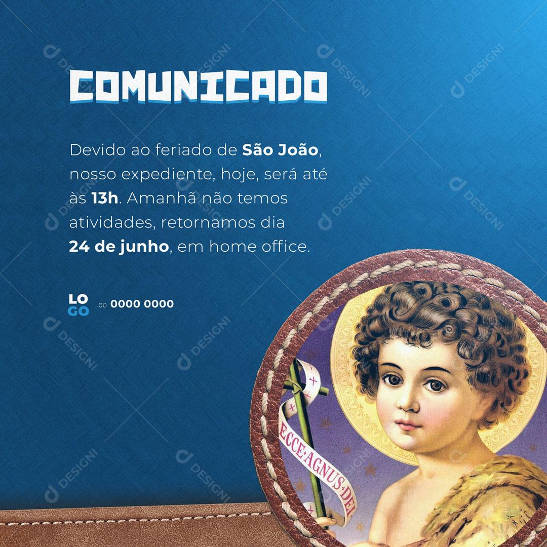 Comunicado de São João Social Media PSD Editável