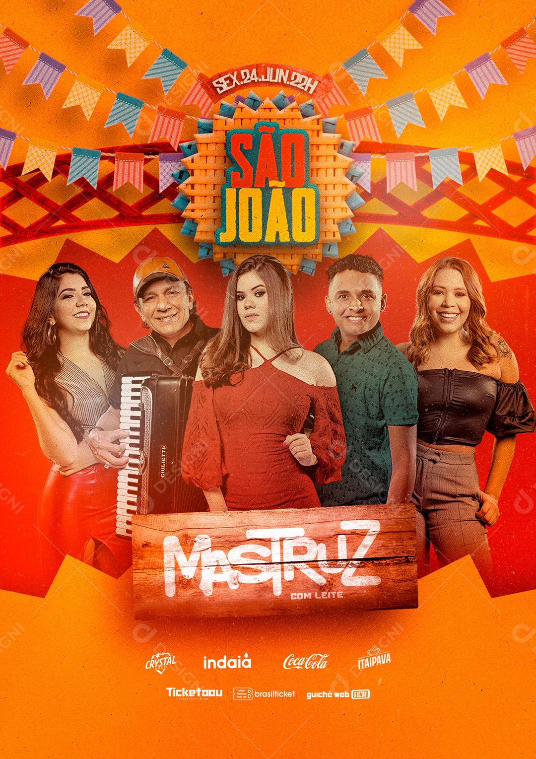 Social Media São João Mastruz com Leite Flyer PSD Editável