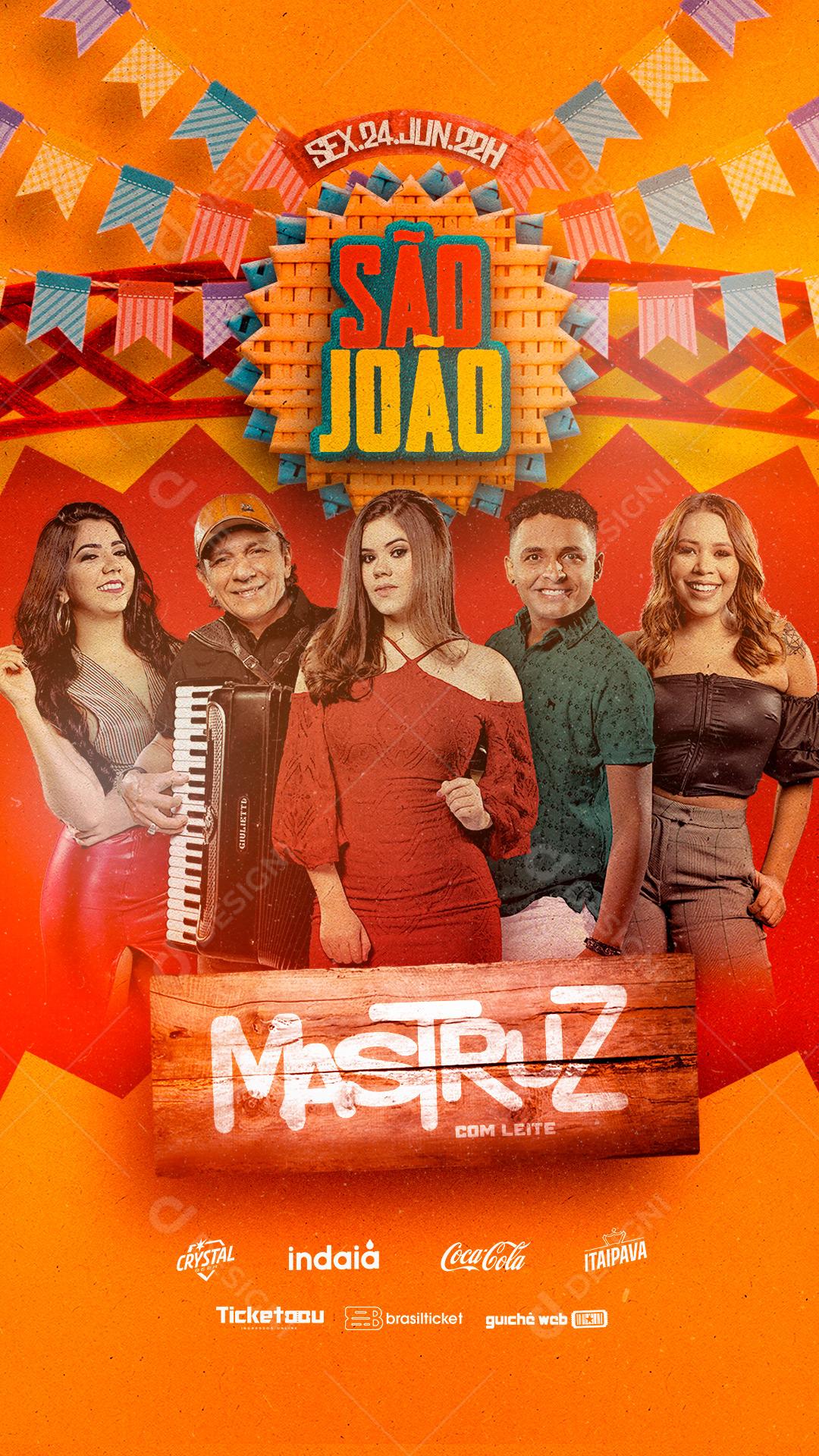 Story São João Mastruz com Leite Flyer Social Media PSD Editável
