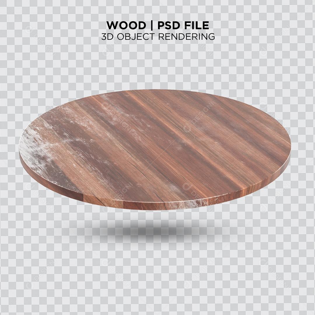 Tábua de Madeira com Textura Elemento 3D Para Composição PSD