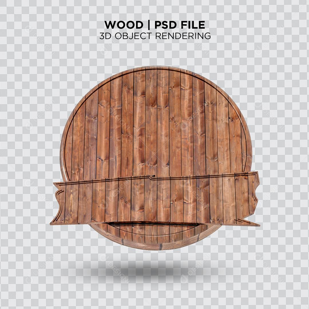 Tábua de Madeira com Textura Elemento 3D Para Composição PSD