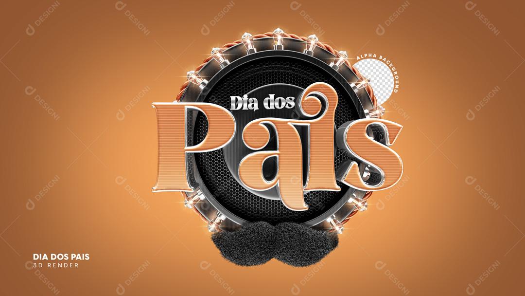 Selo 3D Para Composições Mês Dos Pais PSD