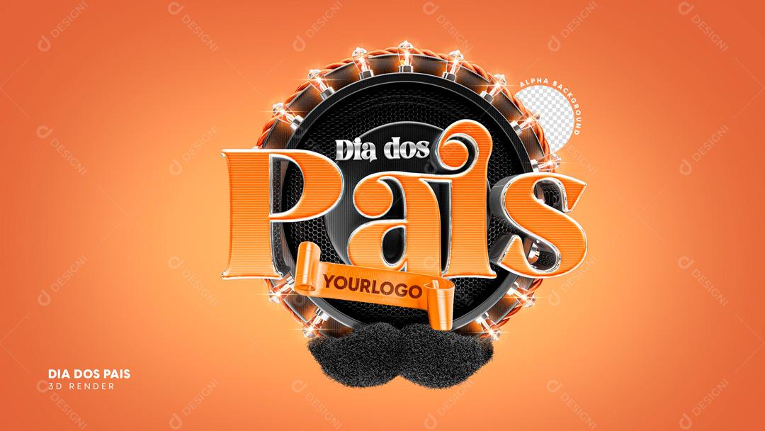 Selo 3D Para Composições Mês Dos Pais PSD