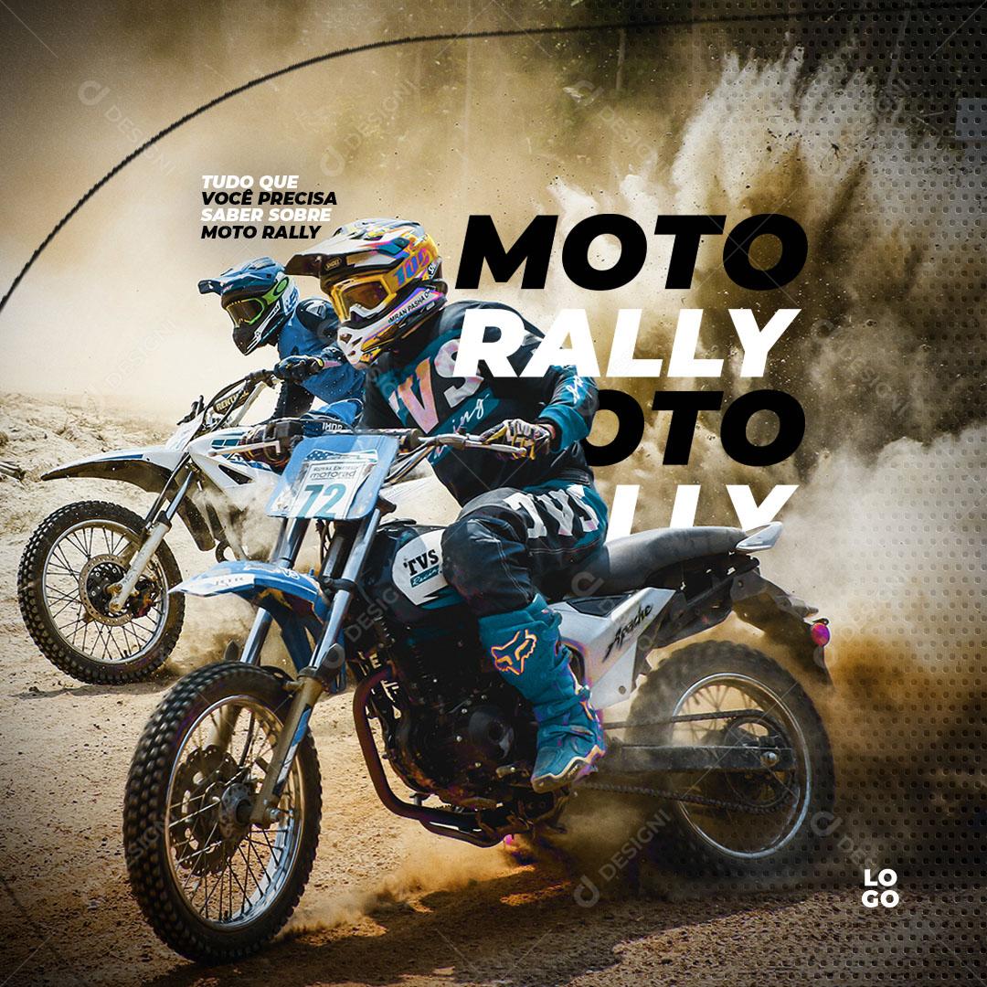 Oficina Mecânica Moto Rally Chama no Whatsap Social Media PSD Editável