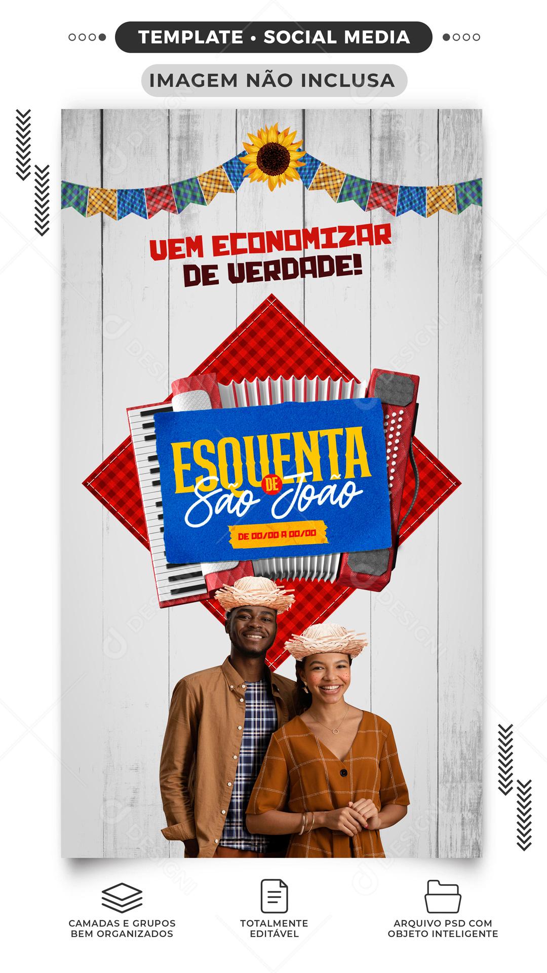 Warm up São João Promotions Come check it out Social Media Editable PSD