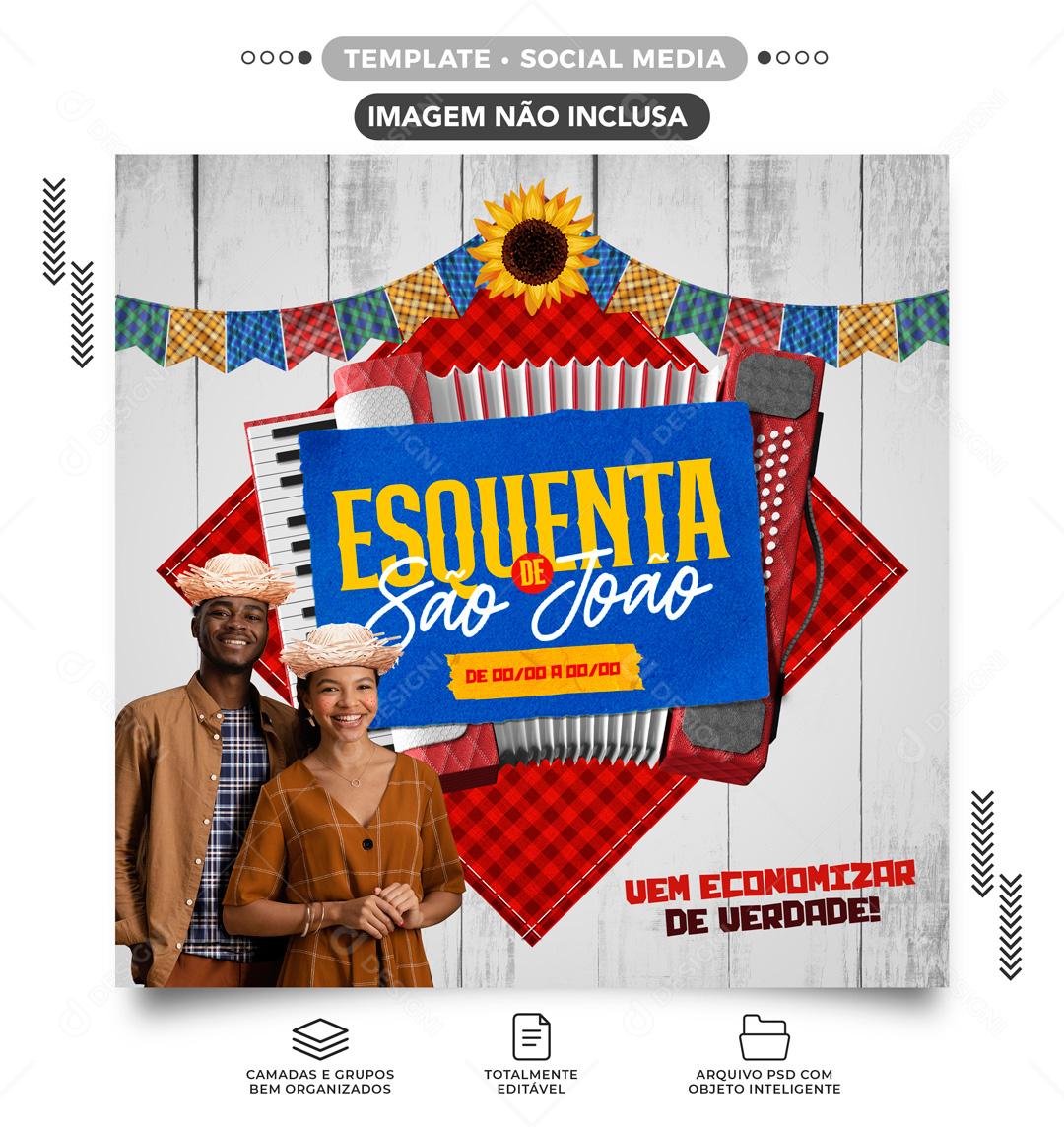 Esquenta De São João Promoções Venha Conferir Social Media PSD Editável