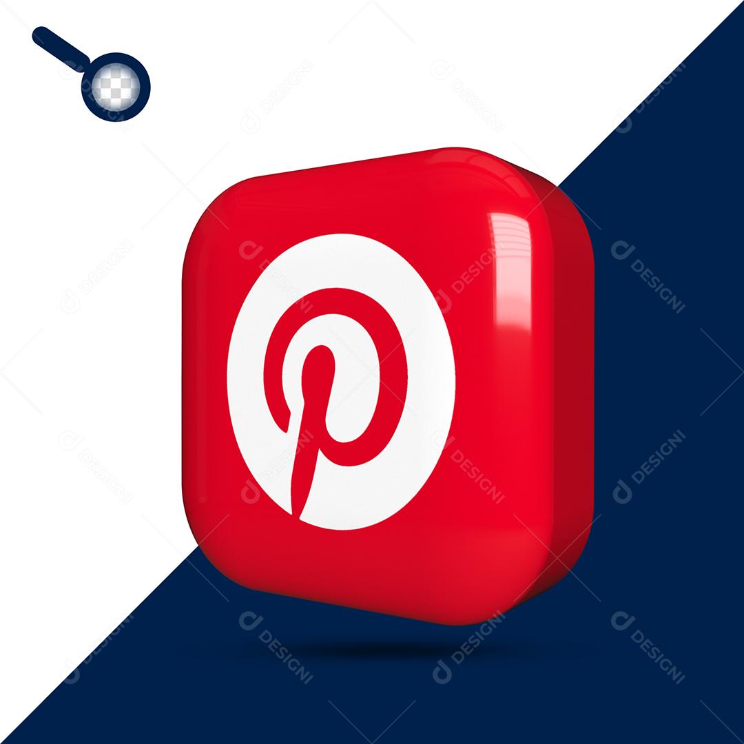 Pinterest Elemento 3D Para Composição PSD