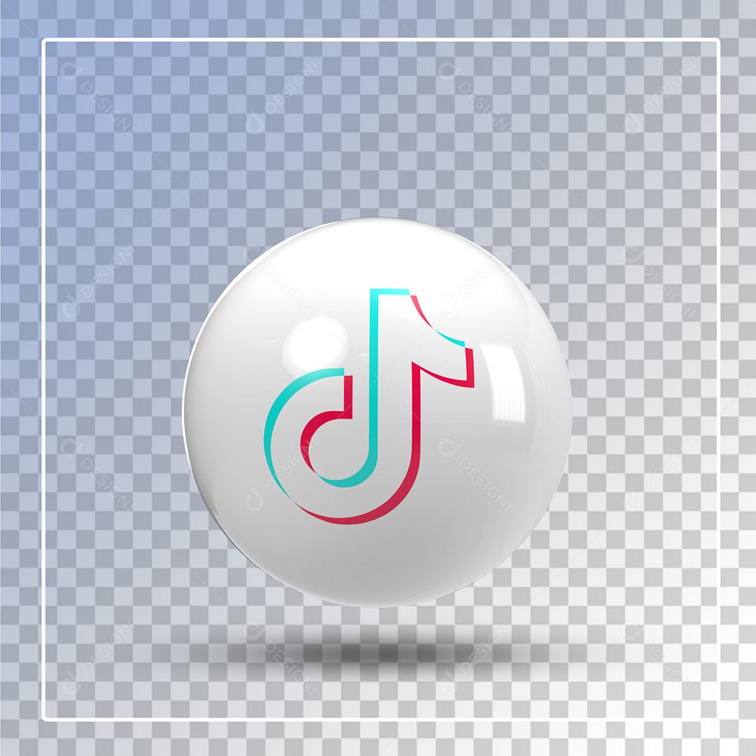 Elemento 3D Tiktok Para Composição PSD
