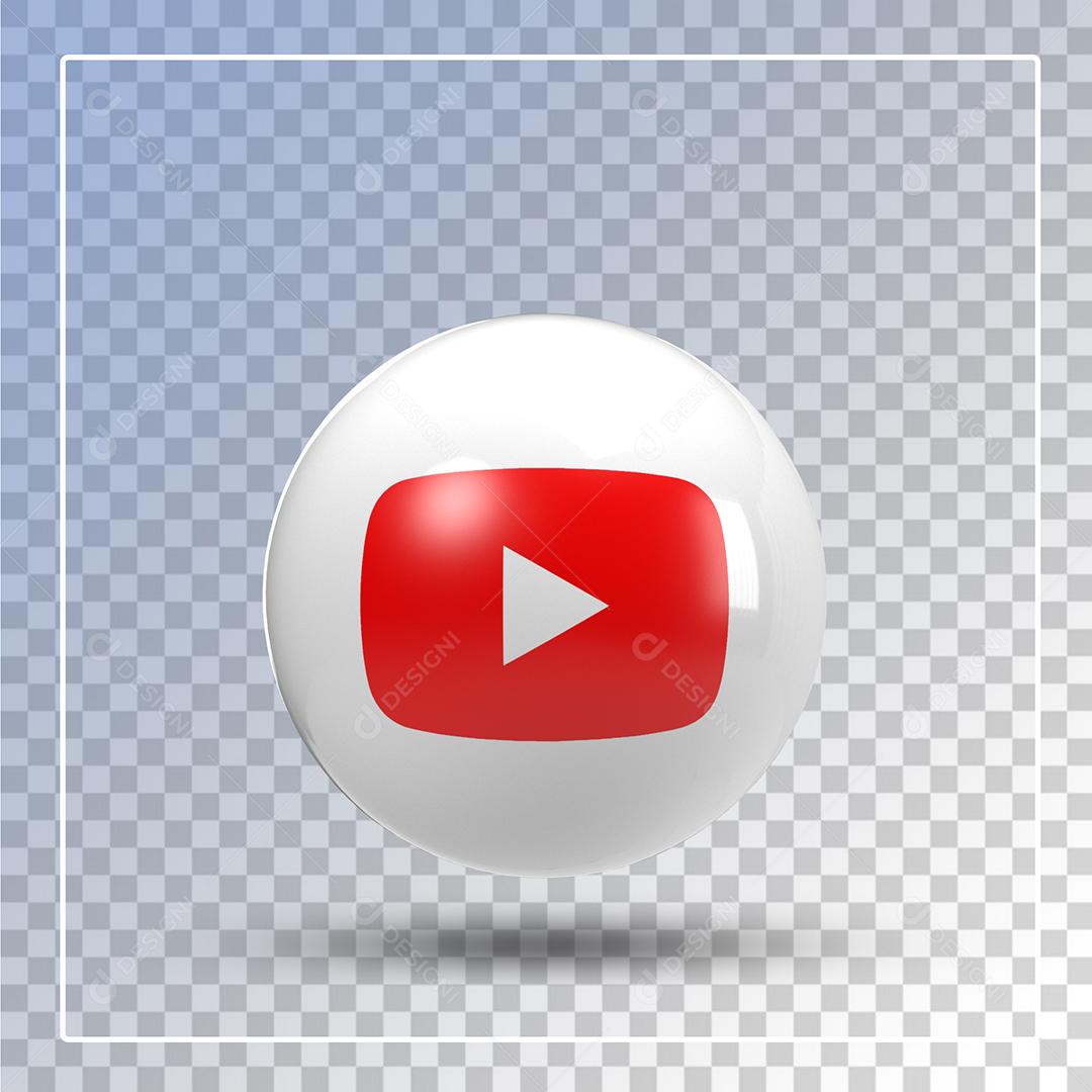 Elemento 3D Youtube Para Composição PSD