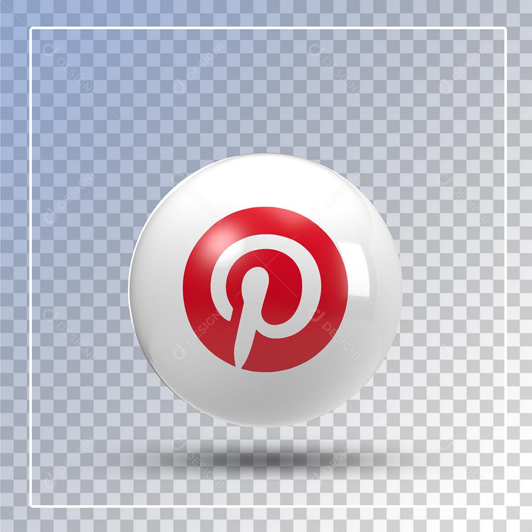 Elemento 3D Pinterest Para Composição PSD