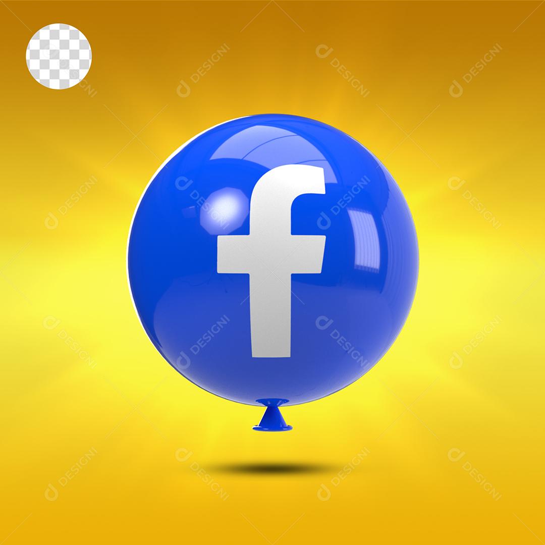 Balão do Facebook Elemento 3D Para Composição PSD