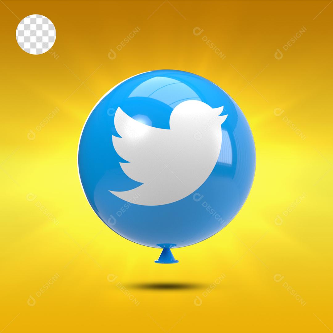Balão do Twitter Elemento 3D Para Composição PSD