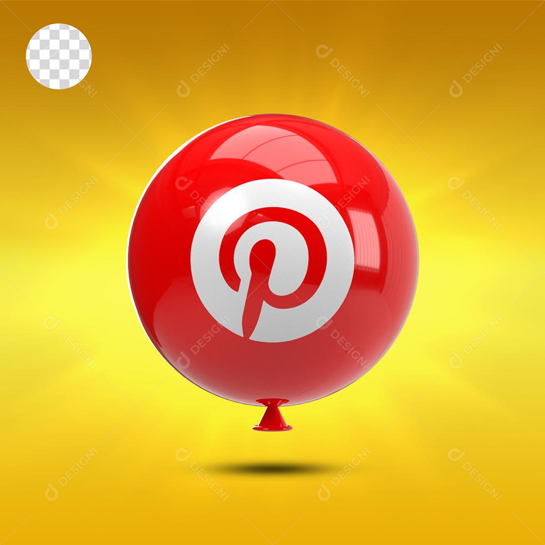 Balão do Pinterest Elemento 3D Para Composição PSD