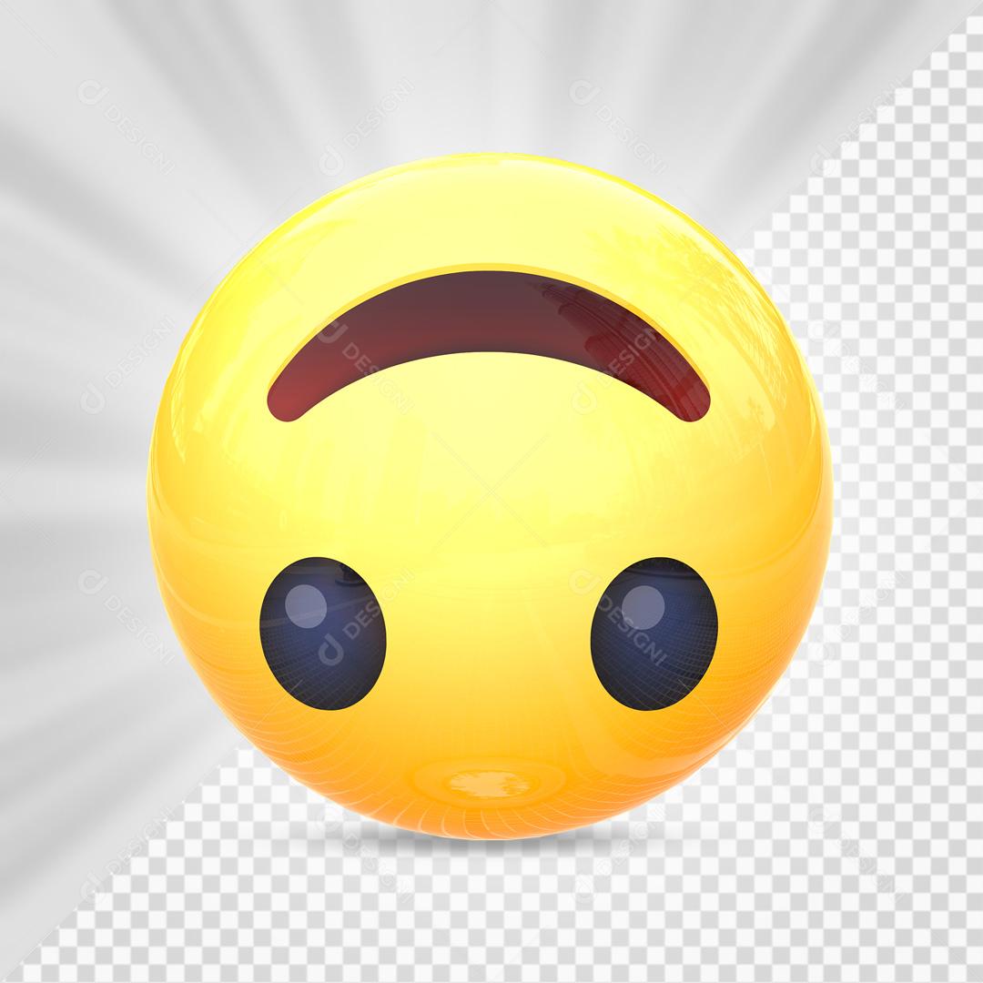 Emoji 3D Para Composição Com Expressão De Felicidade De ponta Cabeça PSD