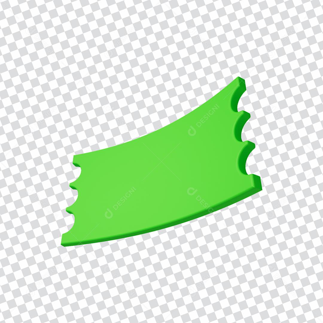 Elemento 3D Cartão Starburst Verde para Composição PSD