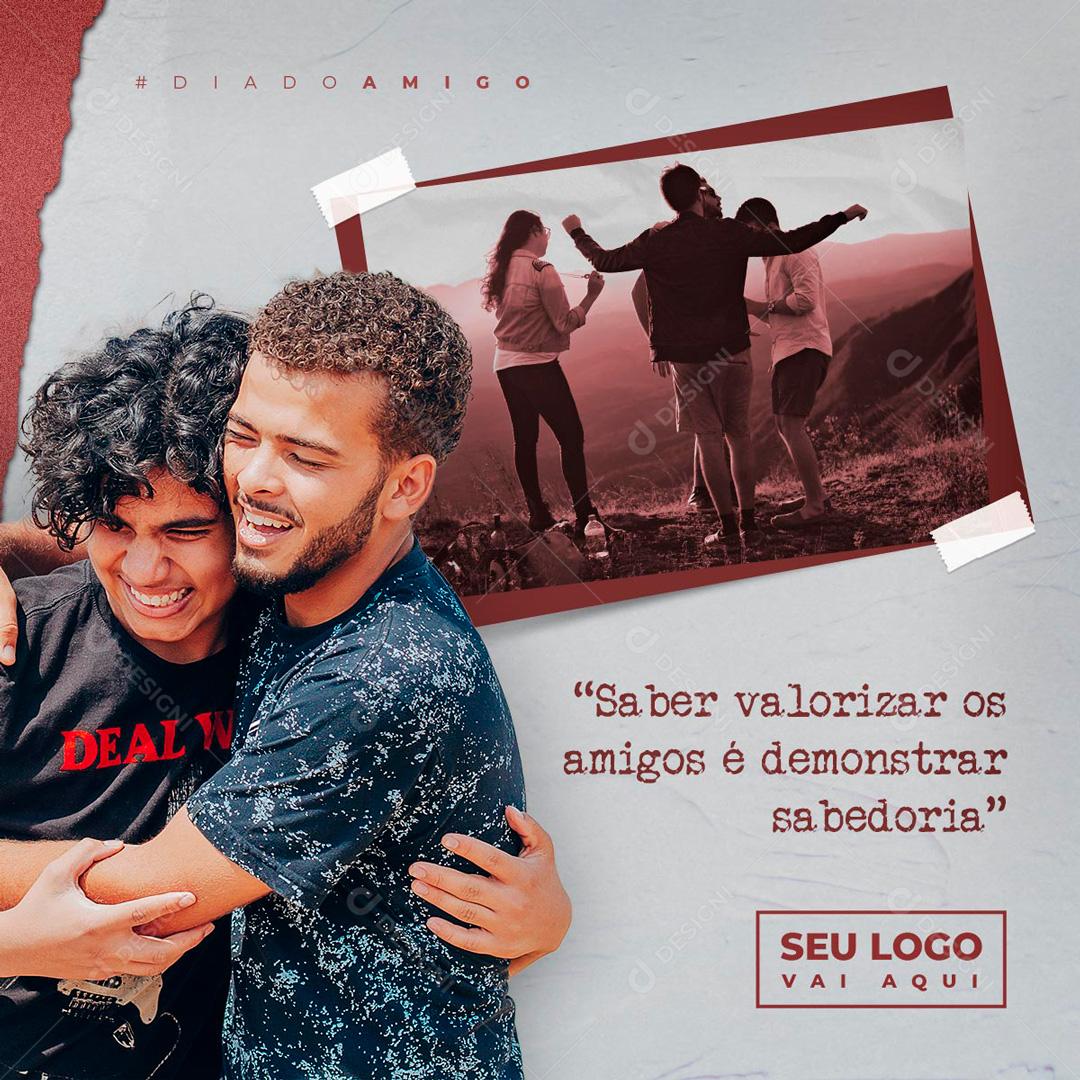 Amigo a Gente Não Procura o Coração Encontra Social Media PSD Editável