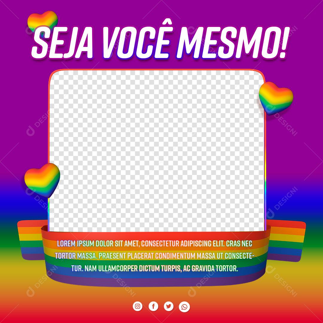 Mockup Seja Você Mesmo Dia Internacional do Orgulho LGBT PSD