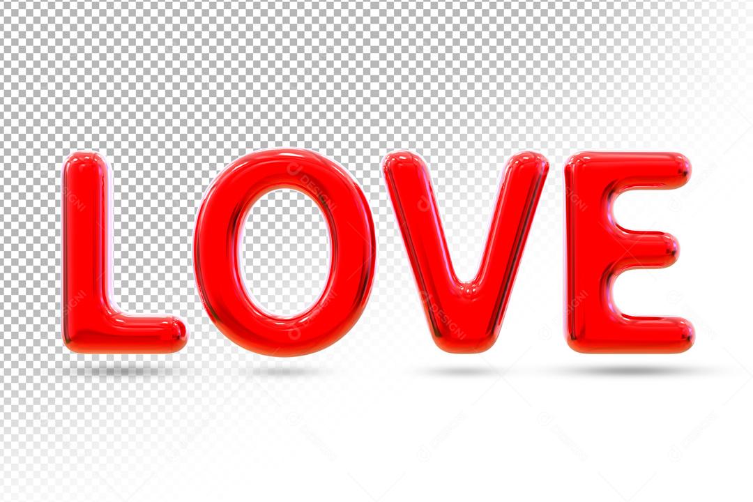 Texto 3D Para Composição Love Vermelho PSD