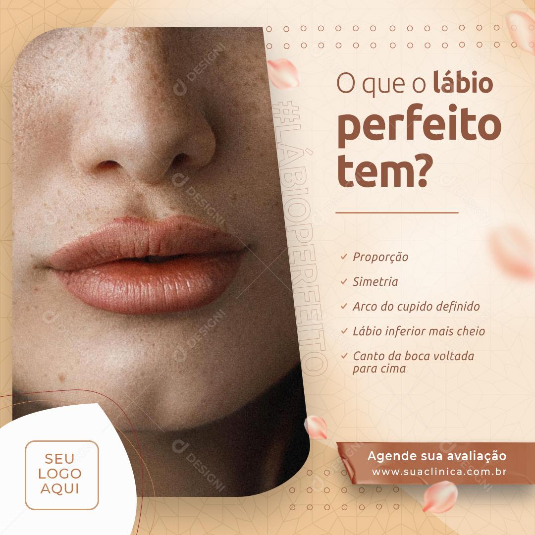 Social Media O que o lábio Perfeito tem Estética PSD Editável
