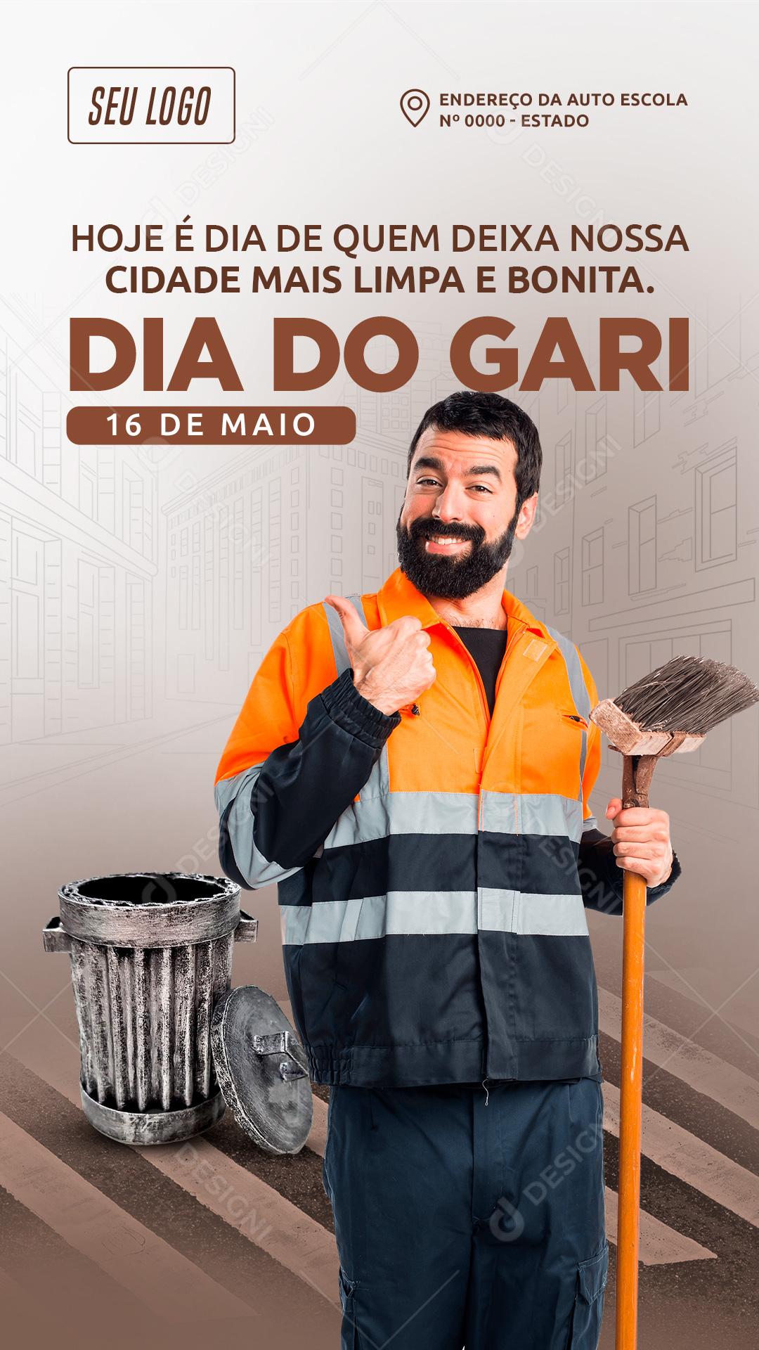 Social Media Stpry Dia do Gari Cidade Mais Limpa e Bonita PSD Editável