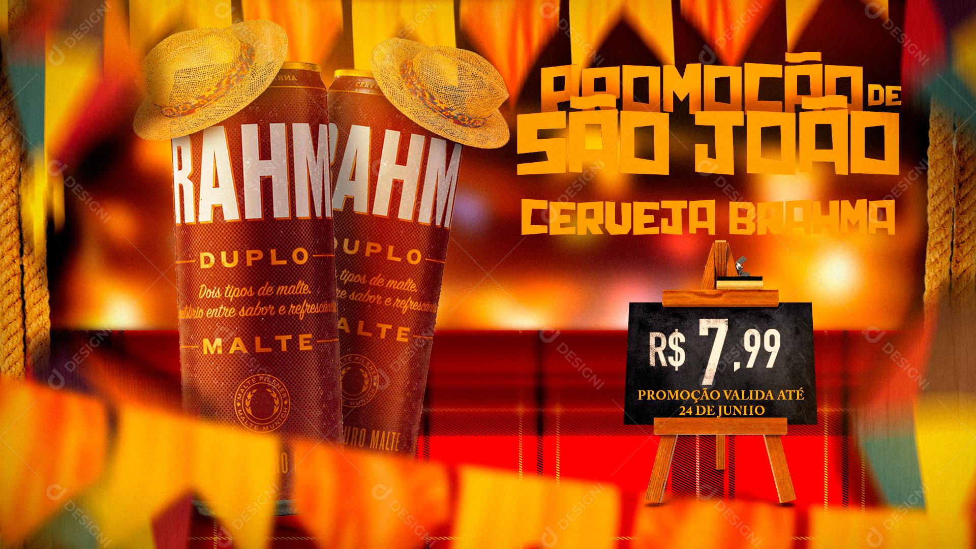 Social Media Banner Promoção de São João Cerveja Skol PSD Editável