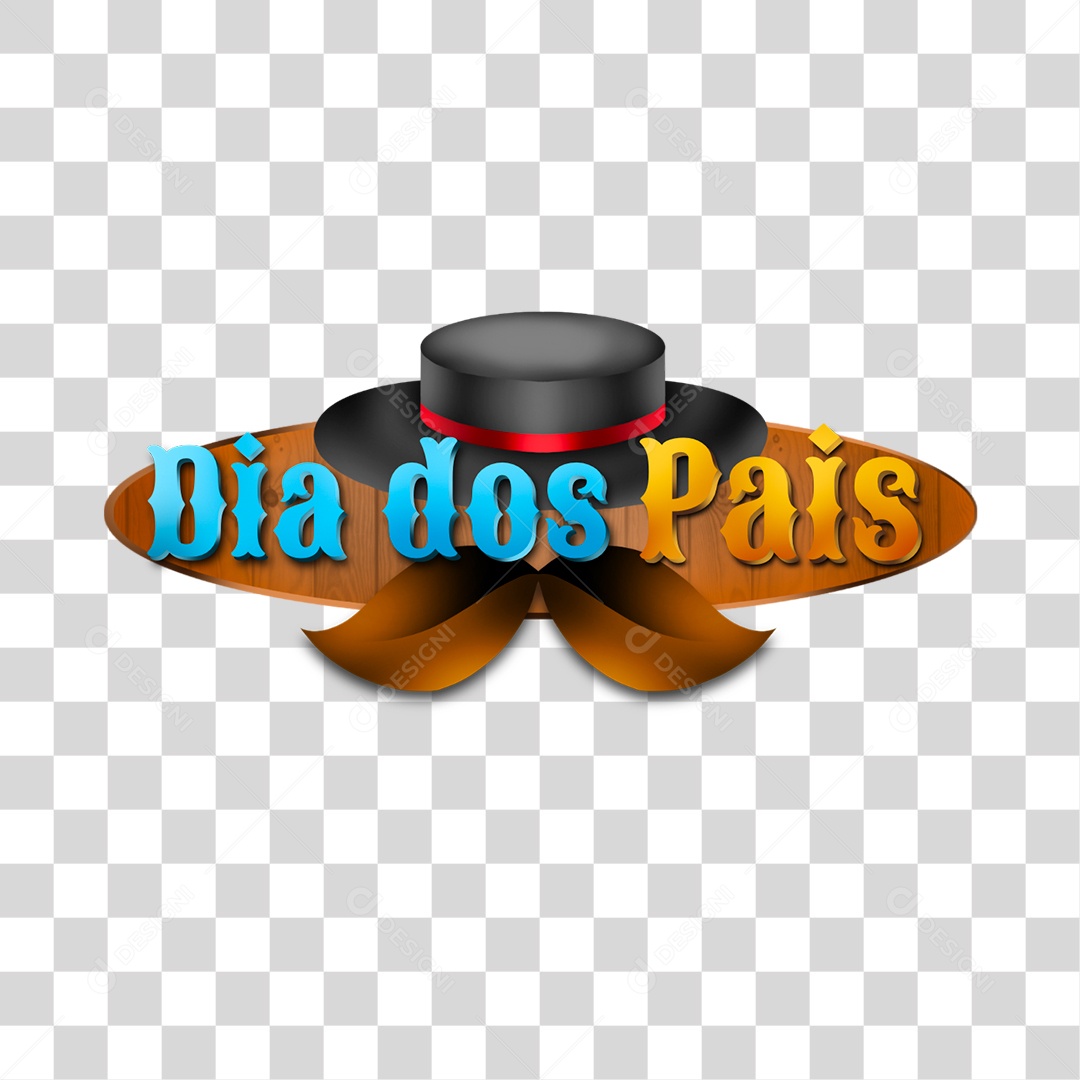 Dia dos Pais Selo 3D Para Composição PNG Transparente