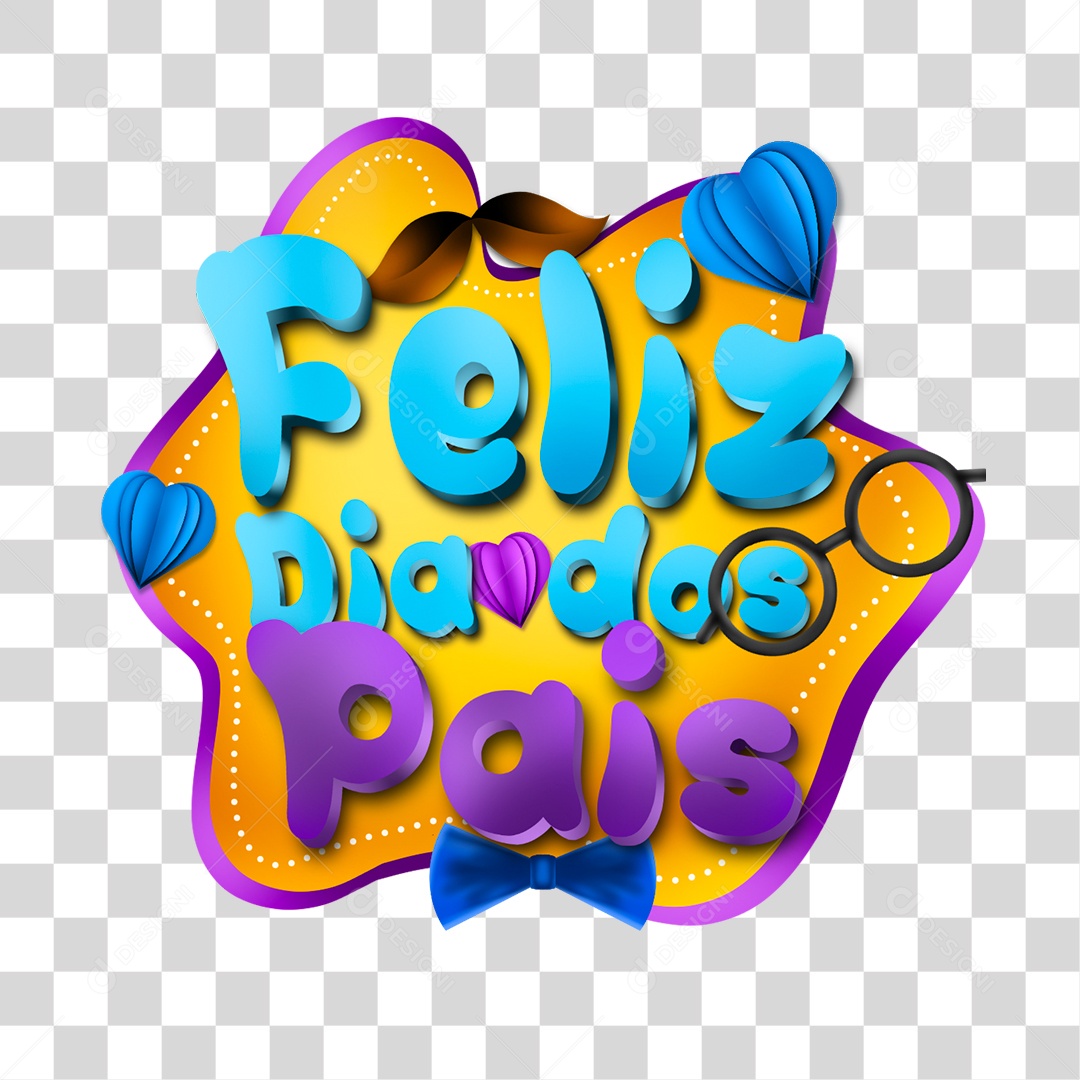 Dia dos Pais Selo 3D Para Composição PNG Transparente