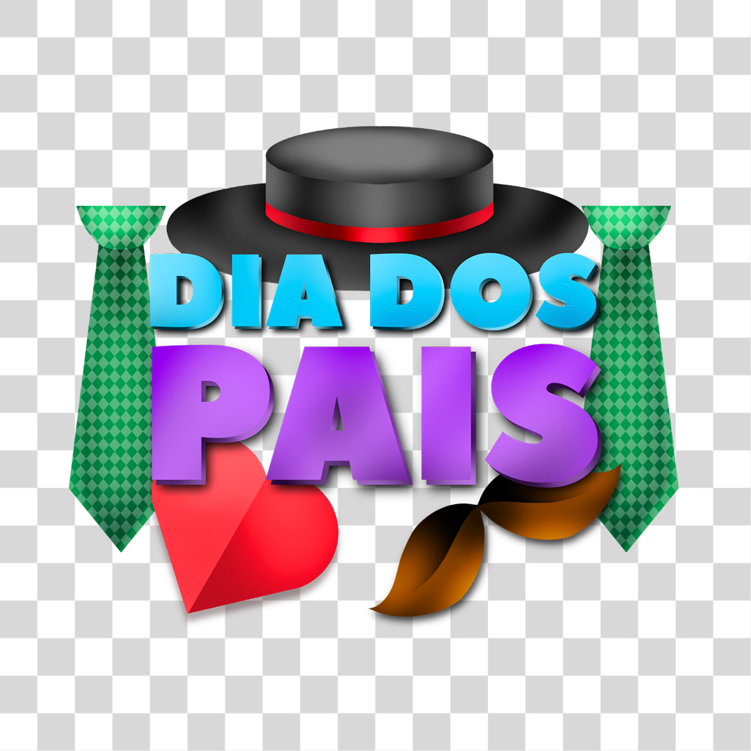 Dia dos Pais Selo 3D Para Composição PNG Transparente