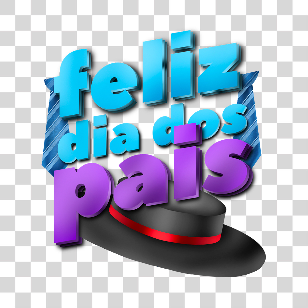 Dia dos Pais Selo 3D Para Composição PNG Transparente