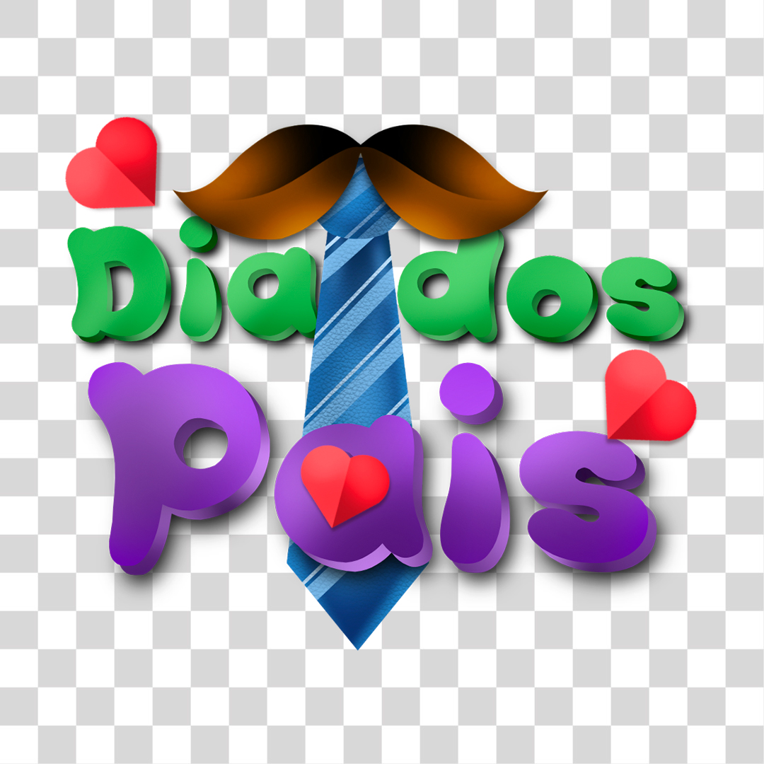 Dia dos Pais Selo 3D Para Composição PNG Transparente