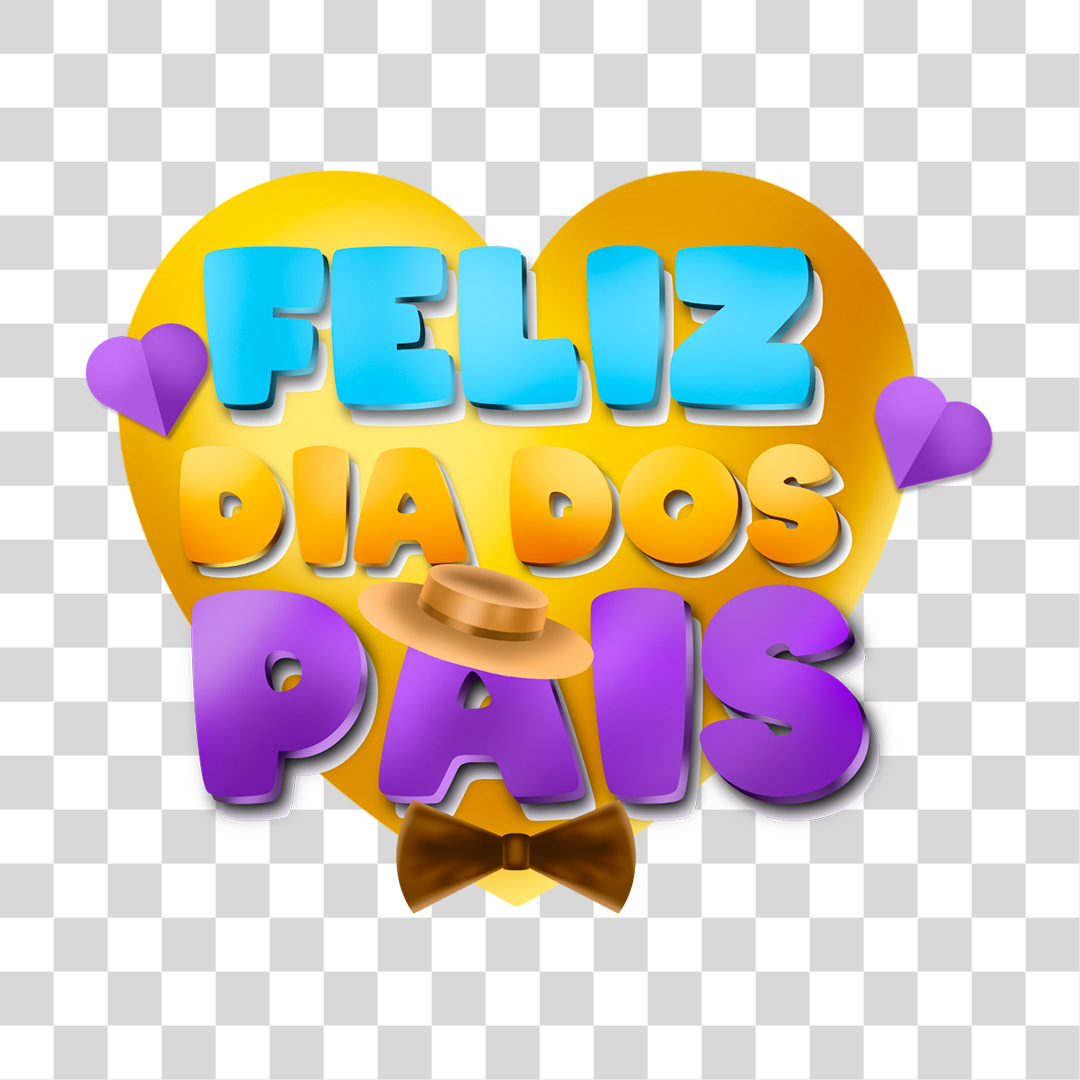 Feliz Dia dos Pais Selo 3D Para Composição PNG Transparente