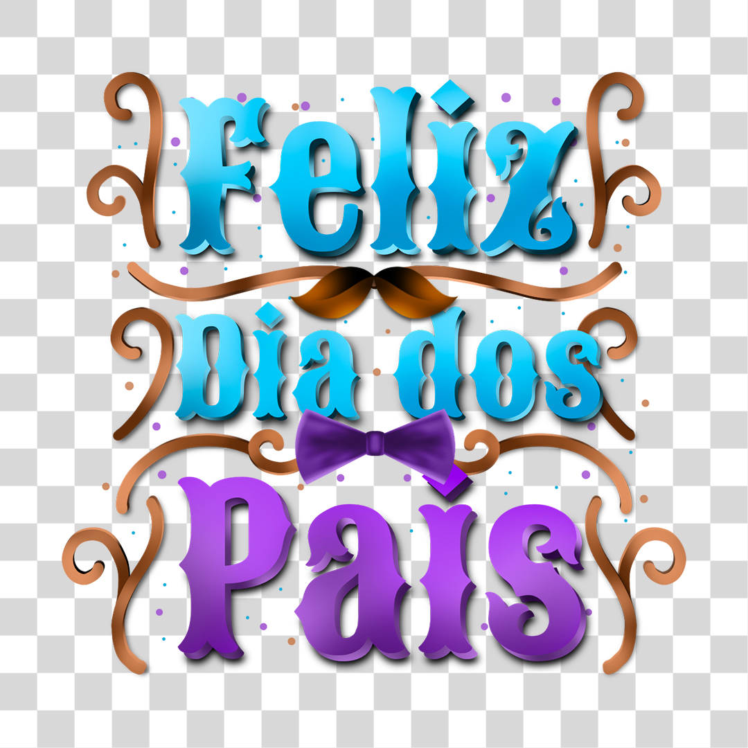 Dia dos Pais Selo 3D Para Composição PNG Transparente