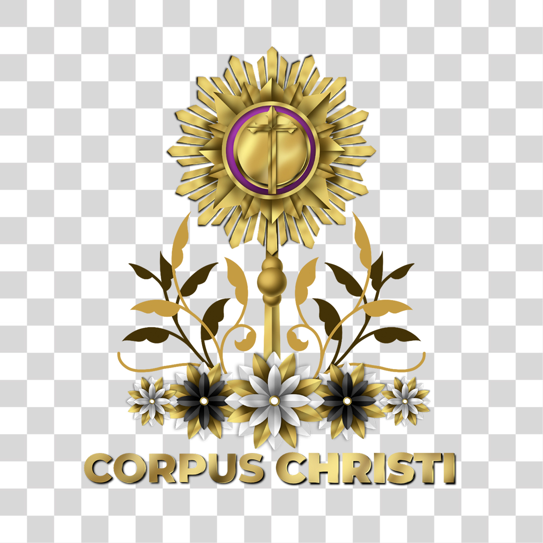 Texto 3D Corpus Christi Elemento Para Composição PNG