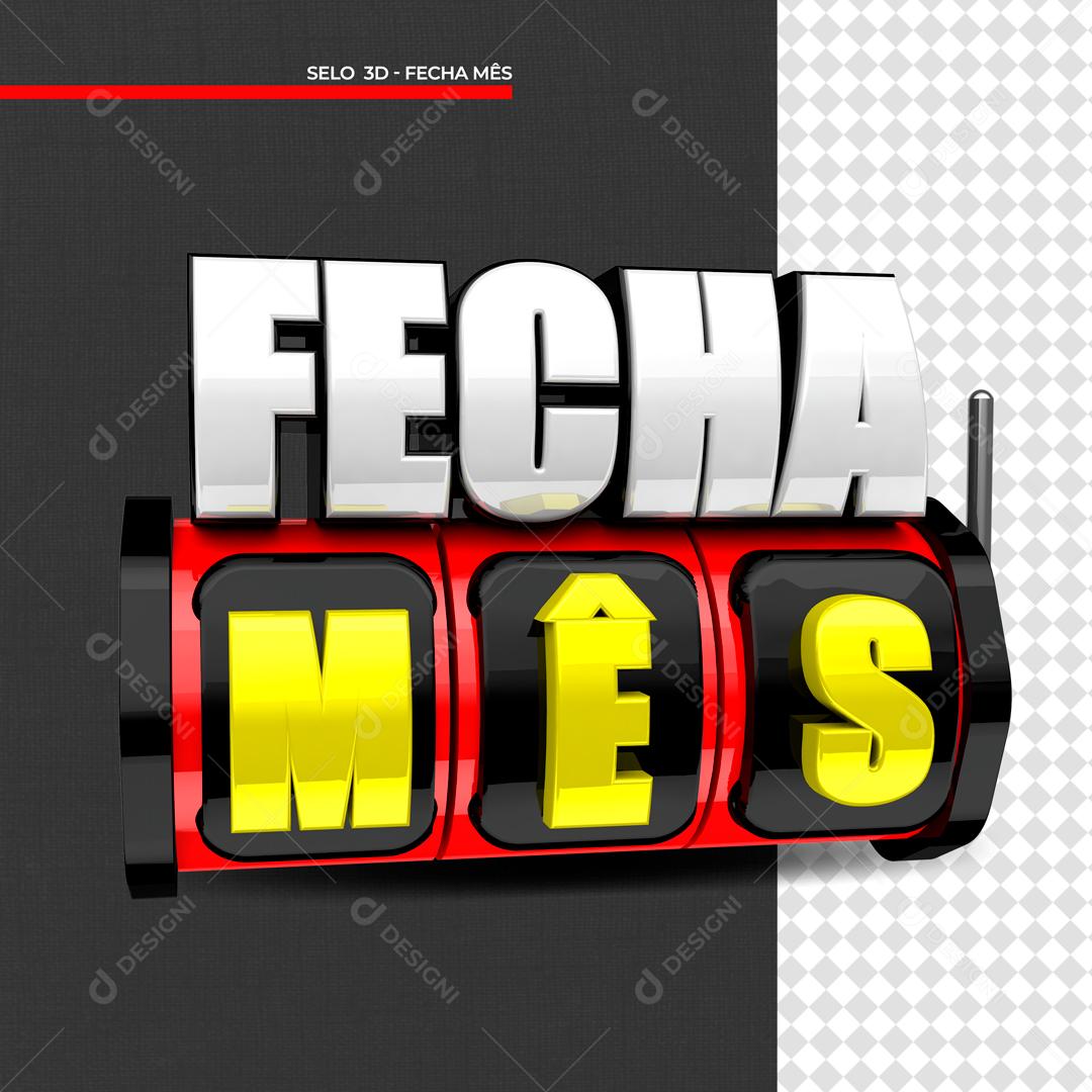 Selo 3D Para Composição Fecha Mês PSD