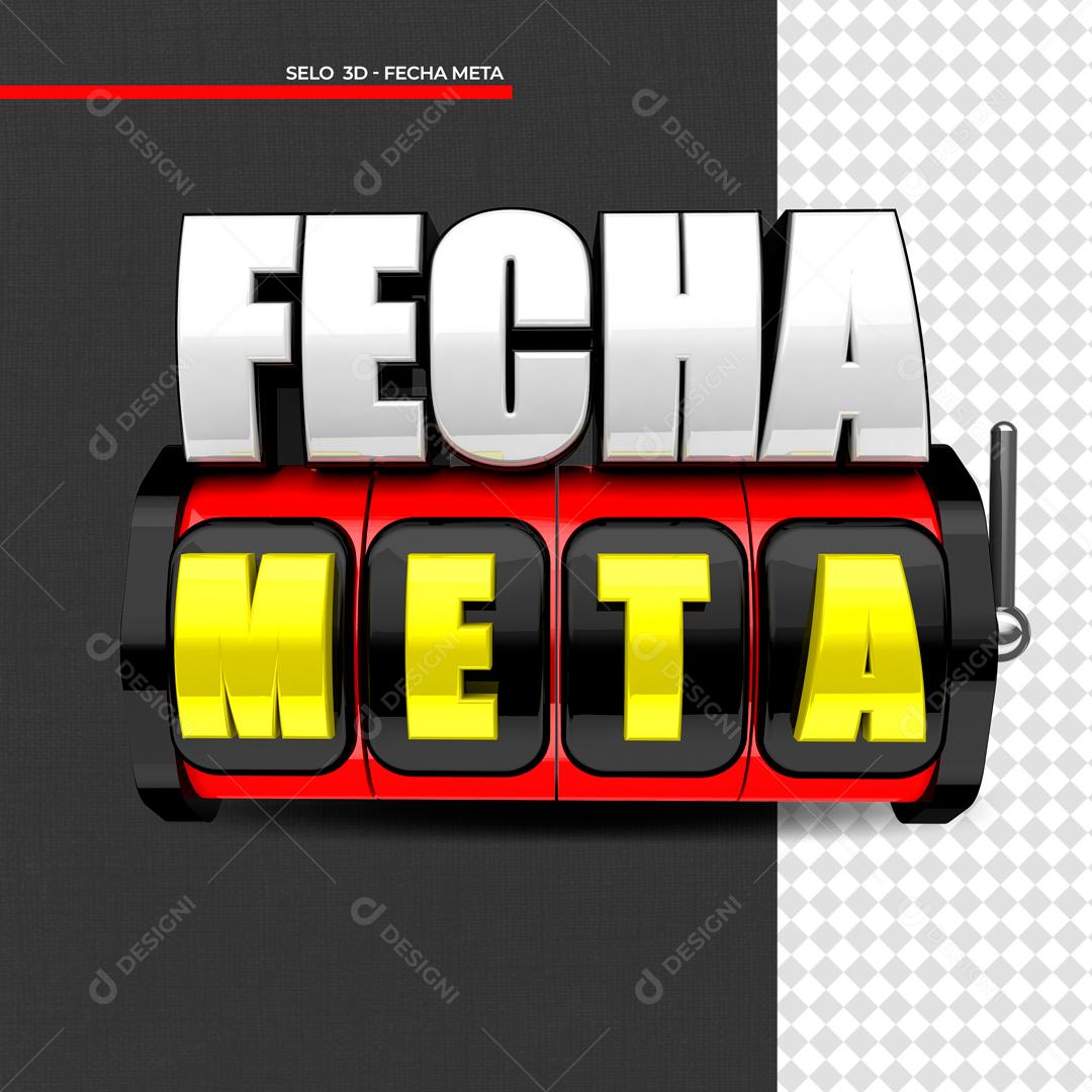 Selo 3D Para Composição Fecha Meta PSD