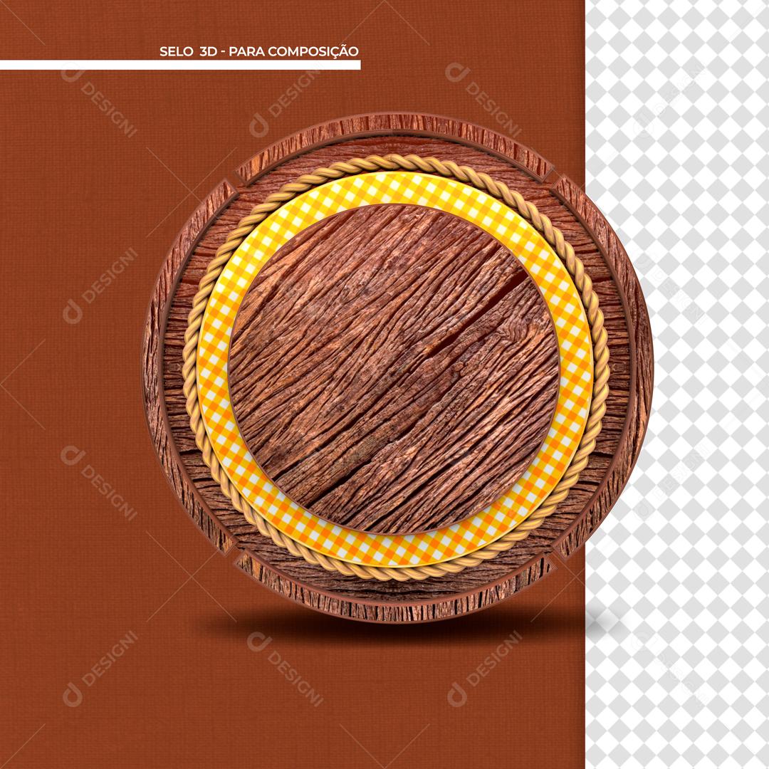 Elemento 3D Para Composição De Madeira Com Cordas PSD