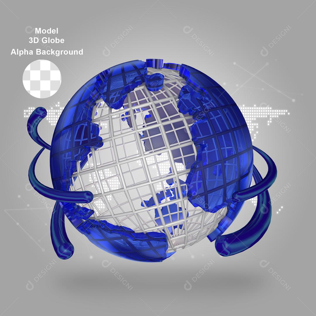 Globo 3D Elemento para Composição PSD