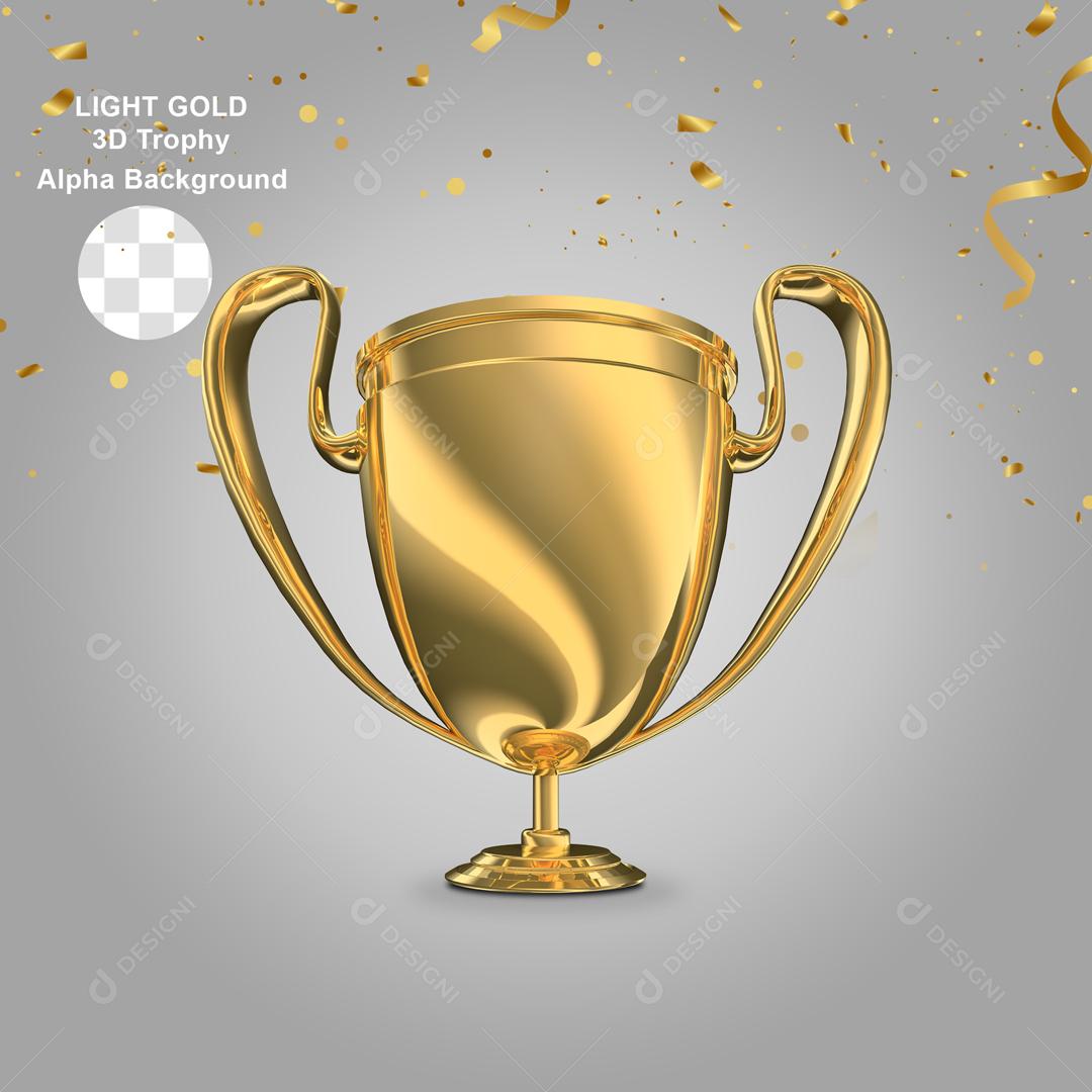 Elemento 3D Troféu de Campeão para composição PSD