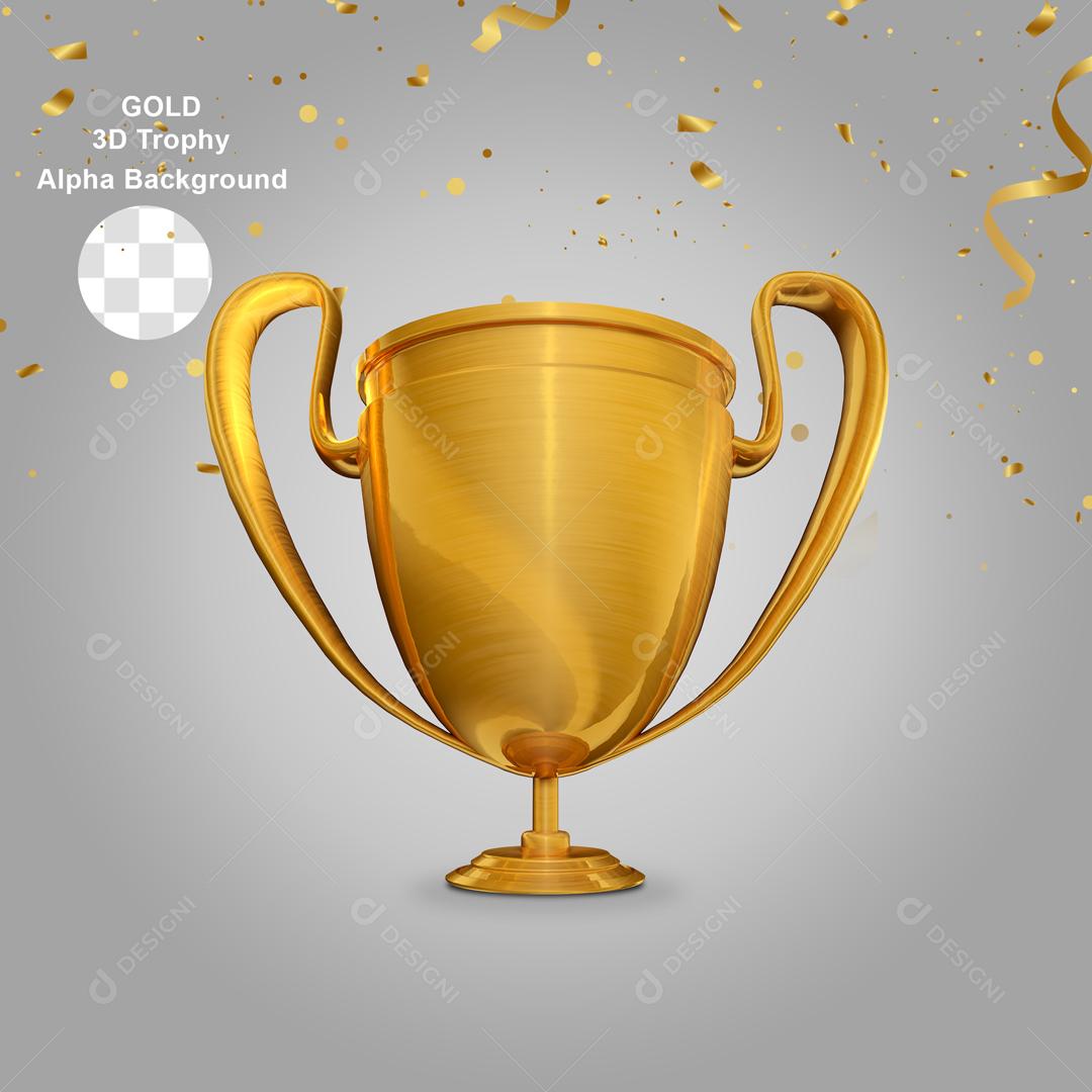 Troféu de Campeão Elemento 3D para composição PSD