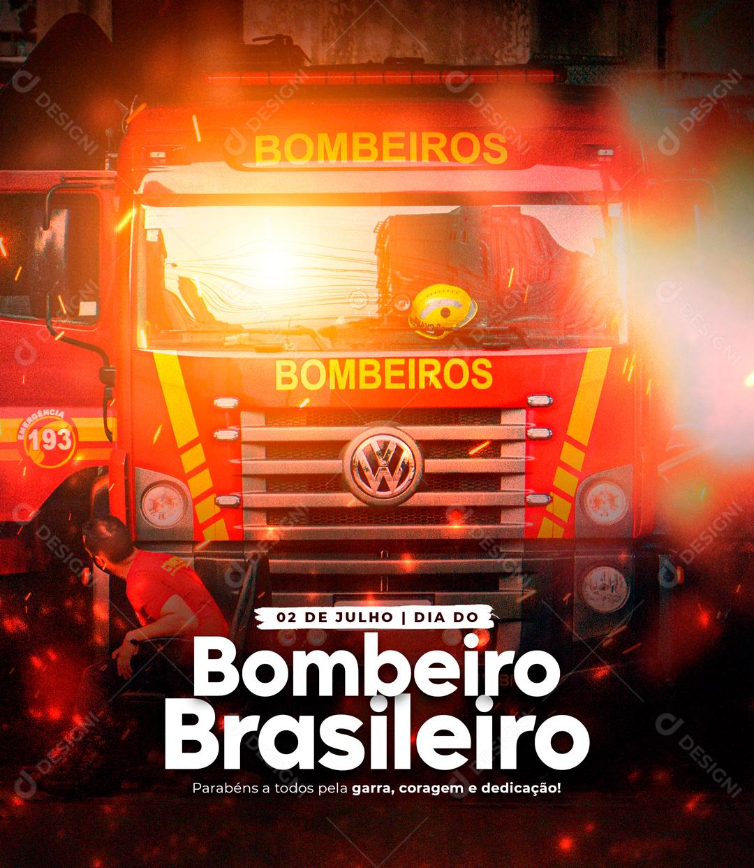 Parabéns Aos Heróis De Todos os Dias Dia Do Bombeiro Social Media PSD Editável