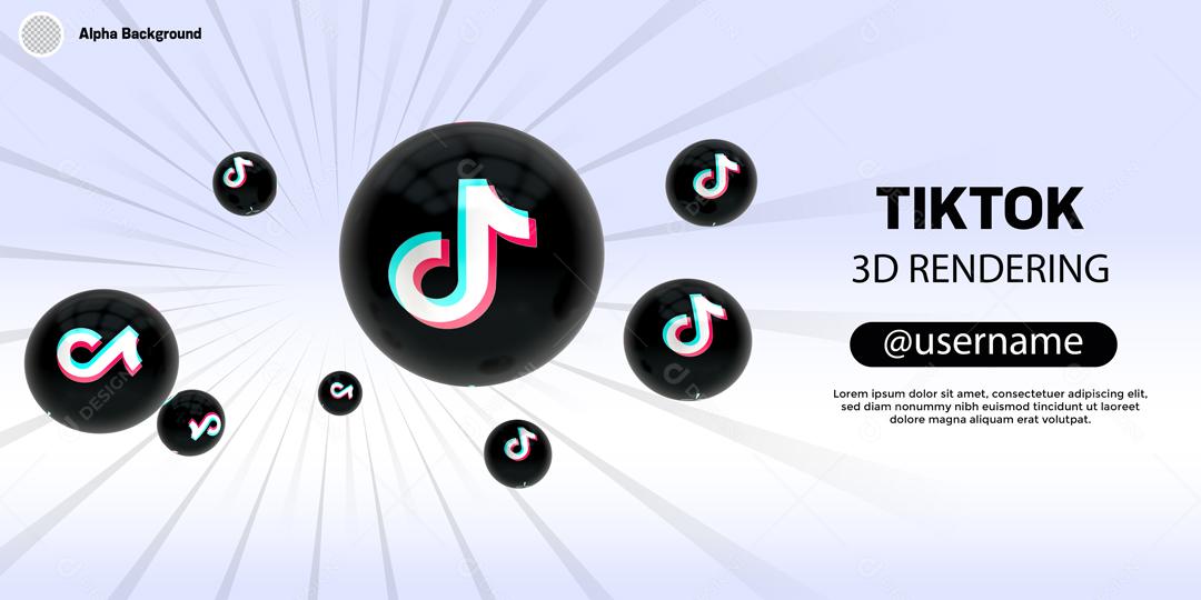 Ícone 3D Para Composição Rede Social Tiktok PSD