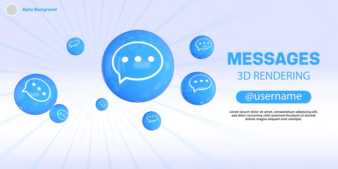 Ícone 3D Para Composição Rede Social  bate papo PSD