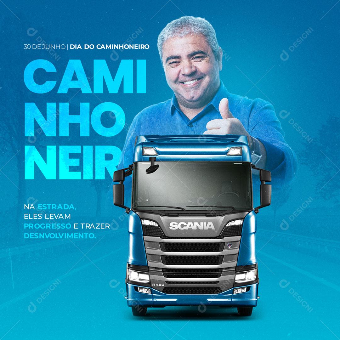 Social Media do Caminhoneiro Caminhão Motorista PSD Editável
