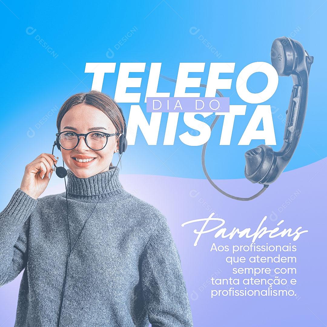 Dia do Telefonista Telefone 29 de Junho Social Media PSD Editável