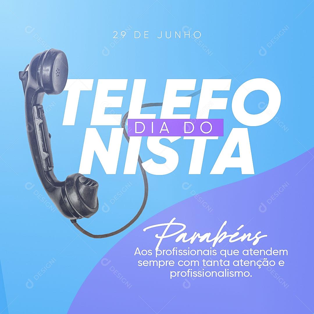 Post Dia do Telefonista 29 de Junho Social Media PSD Editável