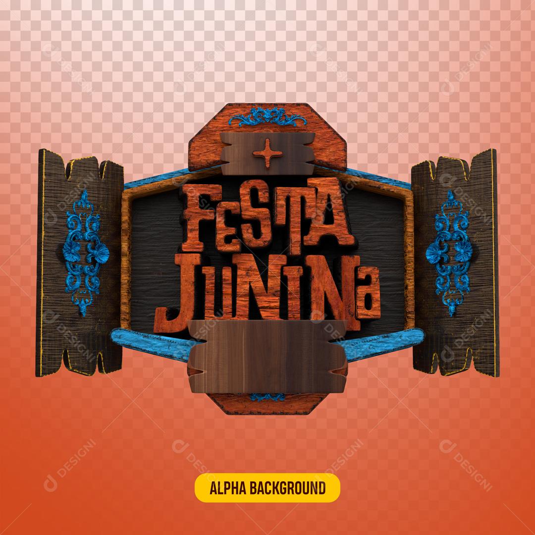 Selo 3D Para Composição Festa Junina PNG Transparente
